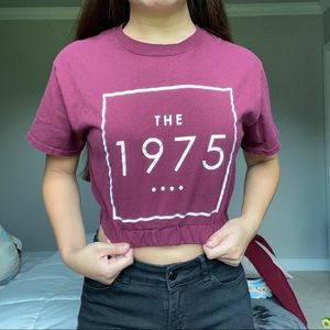 THE 1975 Burgundy Crop Top